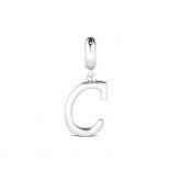 Letter C Dangling Charm Sterling Silver