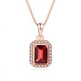 Rose Gold Tone Vintage Halo Sterling Silver Necklace