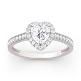 Moissanite Halo Heart Cut Gold Ring