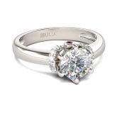 Solitaire Round Cut Sterling Silver Ring