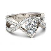 Jeulia Twist Pear Cut Sterling Silver Ring