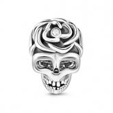 Black Skull Charm Sterling Silver