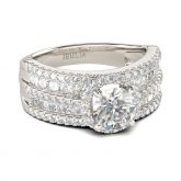Halo Round Cut Sterling Silver Ring
