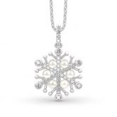 Snowflake Cultured Pearl Sterling Silver Necklace