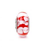 Flowers Design Glass Charm