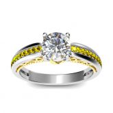 Milgrain Round Cut Sterling Silver Ring