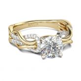 Intertwined Two Tone Round Cut Sterling Silver Ring