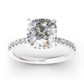 Classic Cushion Cut Sterling Silver Ring