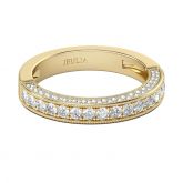Gold Tone Round Cut Sterling Silver Women's Band