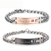 "True Love" Titanium Steel Couple's Bracelets