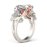 Two Tone Two Frog Crown Sterling Silver Frog Ring