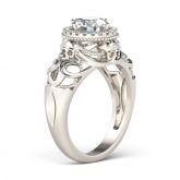 Four Skull Unique Round Cut White Sapphire Skull Ring