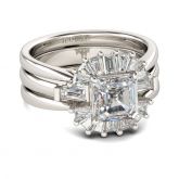 Jeulia Modern Asscher Cut Interchangeable Sterling Silver Ring Set