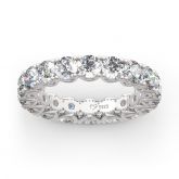 Round Cut Eternity Sterling Silver Women's Band