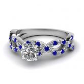 Twist Round Cut Sterling Silver Ring