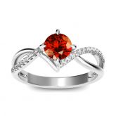 Twist Round Cut Sterling Silver Ring