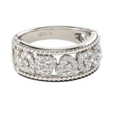 Heart Round Cut Sterling Silver Women's Band