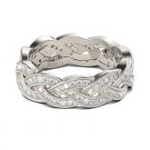Interwoven Round Cut Sterling Silver Women's Band