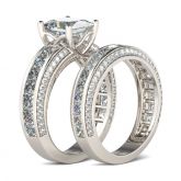 Princess Cut Sterling Silver Women's Ring Set