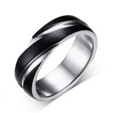Black Simple Titanium Steel Men's Band