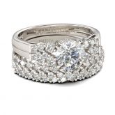 Jeulia Starry Round Cut Sterling Silver Ring Set