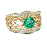 Interwoven Round Cut Sterling Silver Ring