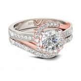 Split Shank Round Cut Sterling Silver Ring Set