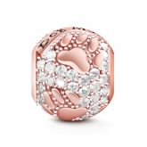 Rose Gold Tone Cute Dog Mom Charm Sterling Silver