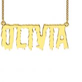 Gold Tone Shlop Style Name Necklace
