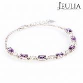 Classic Amethyst Purple Stone Sterling Silver Bracelet