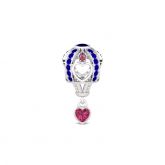 Pave Heart Hot-air Balloon Sterling Silver