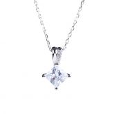 Square Sterling Silver Pendant Necklace