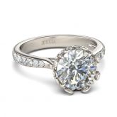 Crown Shape Round Cut Sterling Silver Ring