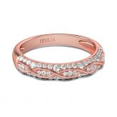 Rose Gold Tone Milgrain Round Cut Sterling Silver Women's Band