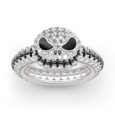 "Pumpkin King" "Jack Skull" Cute Halloween Christmas Gift Sterling Silver Skull Ring