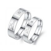 Love Key And Lock Titanium Steel Couple Rings