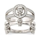 Split Shank Sterling Silver Skull Ring Set