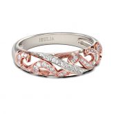 Two Tone Scrollwork Sterling Silver Women's Band