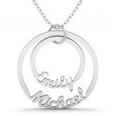 Double Disc Name Necklace Sterling Silver