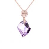 Rose Gold Tone Irregular Shape Pendant Necklace