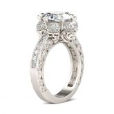 Milgrain Round Cut Sterling Silver Skull Ring