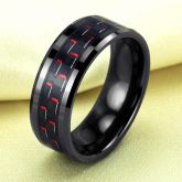Carbon Fibre Ceramic Titanium Steel Men's Ring