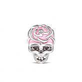 Pink Skull Charm Sterling Silver