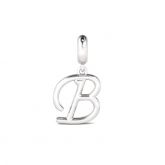 Letter B Dangling Charm Sterling Silver