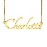 Gold Tone Tangerine Style Name Necklace