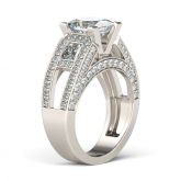 Cathedral Princess Cut Sterling Silver Women's Ring