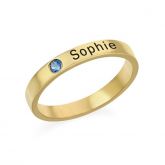 Gold Tone Stackable Sterling Silver Ring