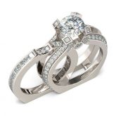 Interchangeable Round Cut Sterling Silver Ring Set