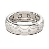 Carved Swirl Sterling Silver Men's Band