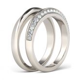 Stylish Design Round Cut Sterling Silver Band Set